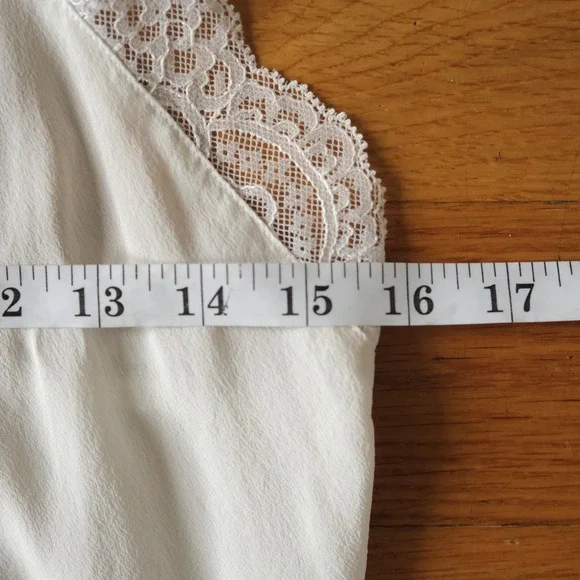 The Kooples Camisole Women White Lace Trim Silk Coquette Size 1 US S Coquette - Picture 4 of 10